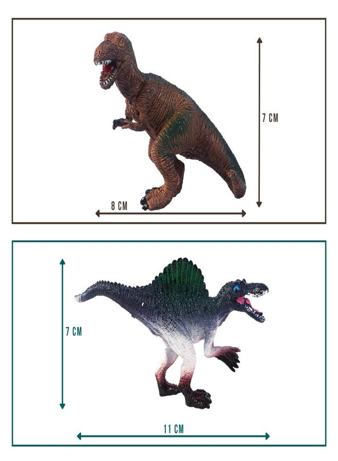 CRYA مجموعة مجسمات ديناصورات سبينوصور وتي ريكس من CRYA، مجموعة ألعاب ديناصورات واقعية للأطفال، مجموعة ديناصورات سبينوصور وتي ريكس بطول 6 سم للعب، ألعاب ديناصورات من العصر الجوراسي للأولاد والبنات (مجموعة صغيرة) - Image 5